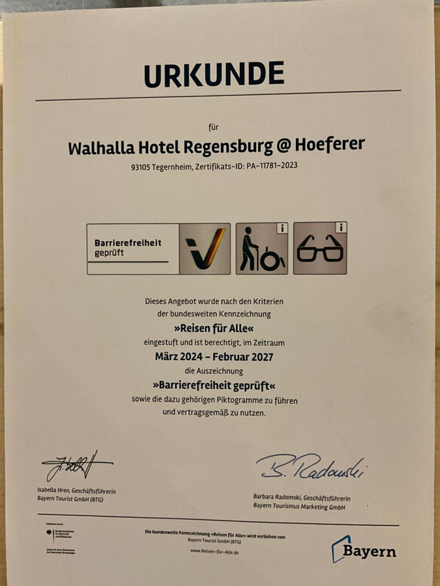 Walhalla Hotel Regensburg Hoeferer 4 Sterne Superior Тегернгайм Екстер'єр фото